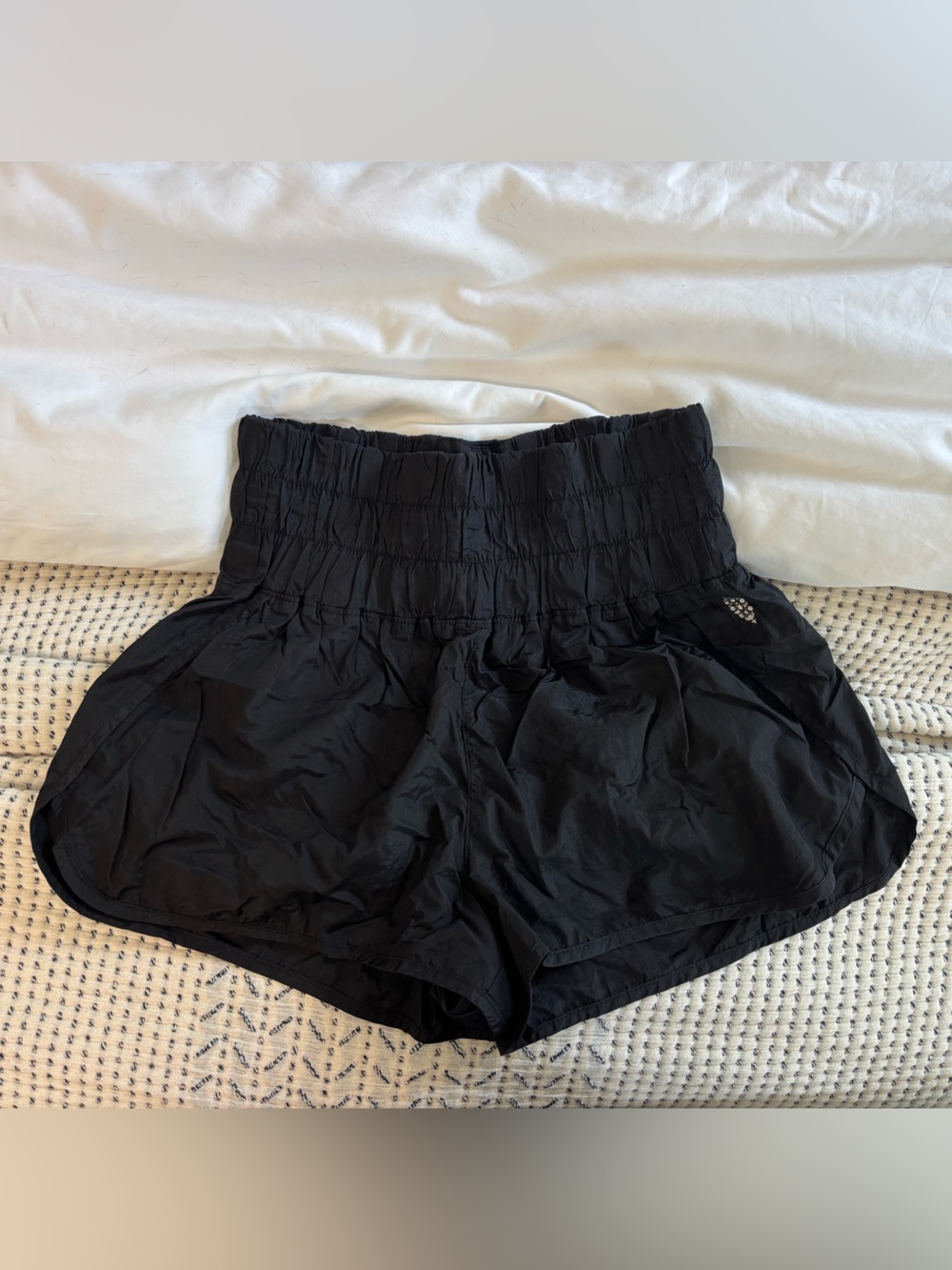 Free People Way Home Black High-Rise Athletic Shorts